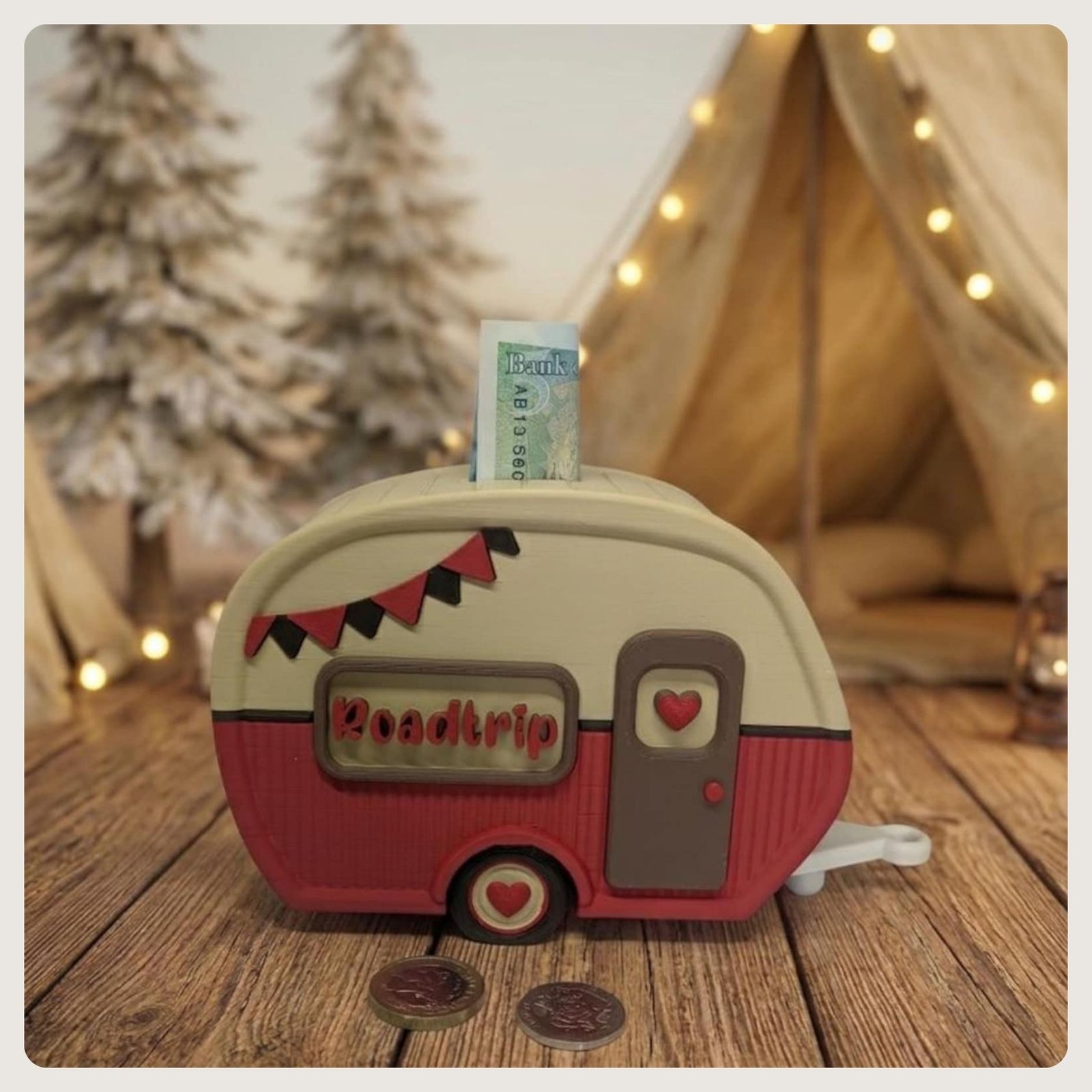 Caravan Bank – Camper Money Box – Road Trip & Camping Fund – Personalized Travel Gift – Camping Lover Gift - Image 9