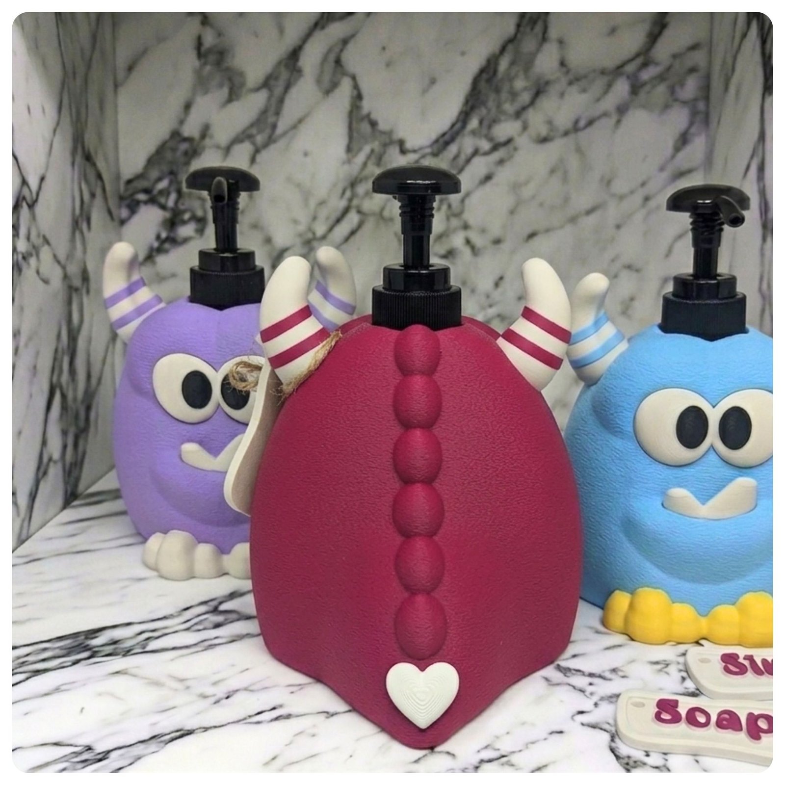 Henrie Whimsical Monster Soap Dispenser – Handmade 3D Printed - Image 3